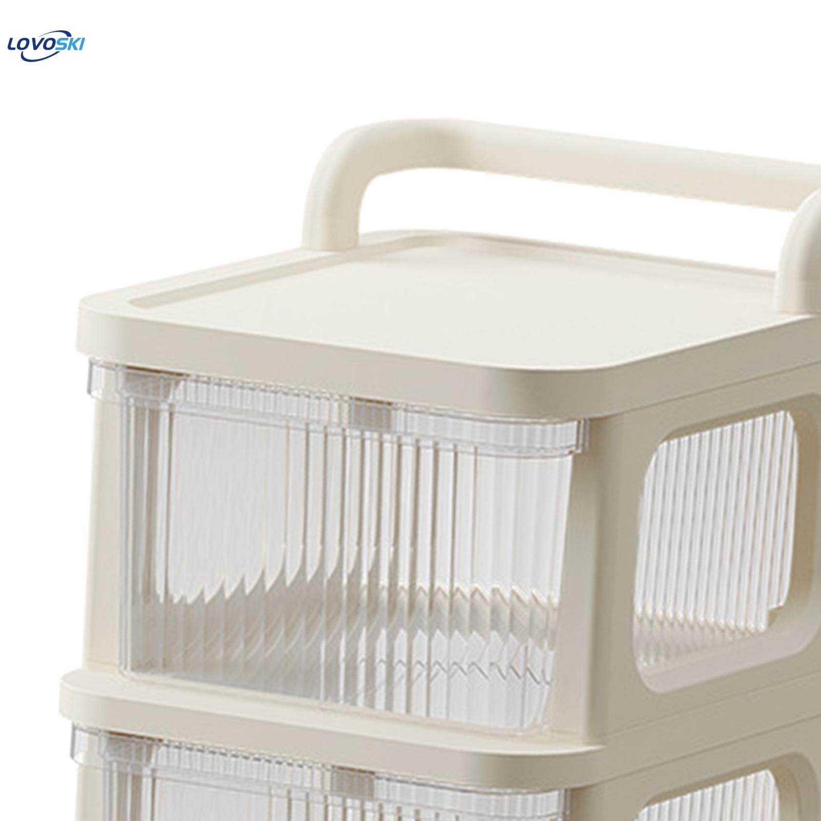 Mobile Rolling Utility Cart Storage Drawer Carts with Brake Wheel Utility Modern 2 Drawers Rolling Wheel Cart for Living Room Buffet Office. 