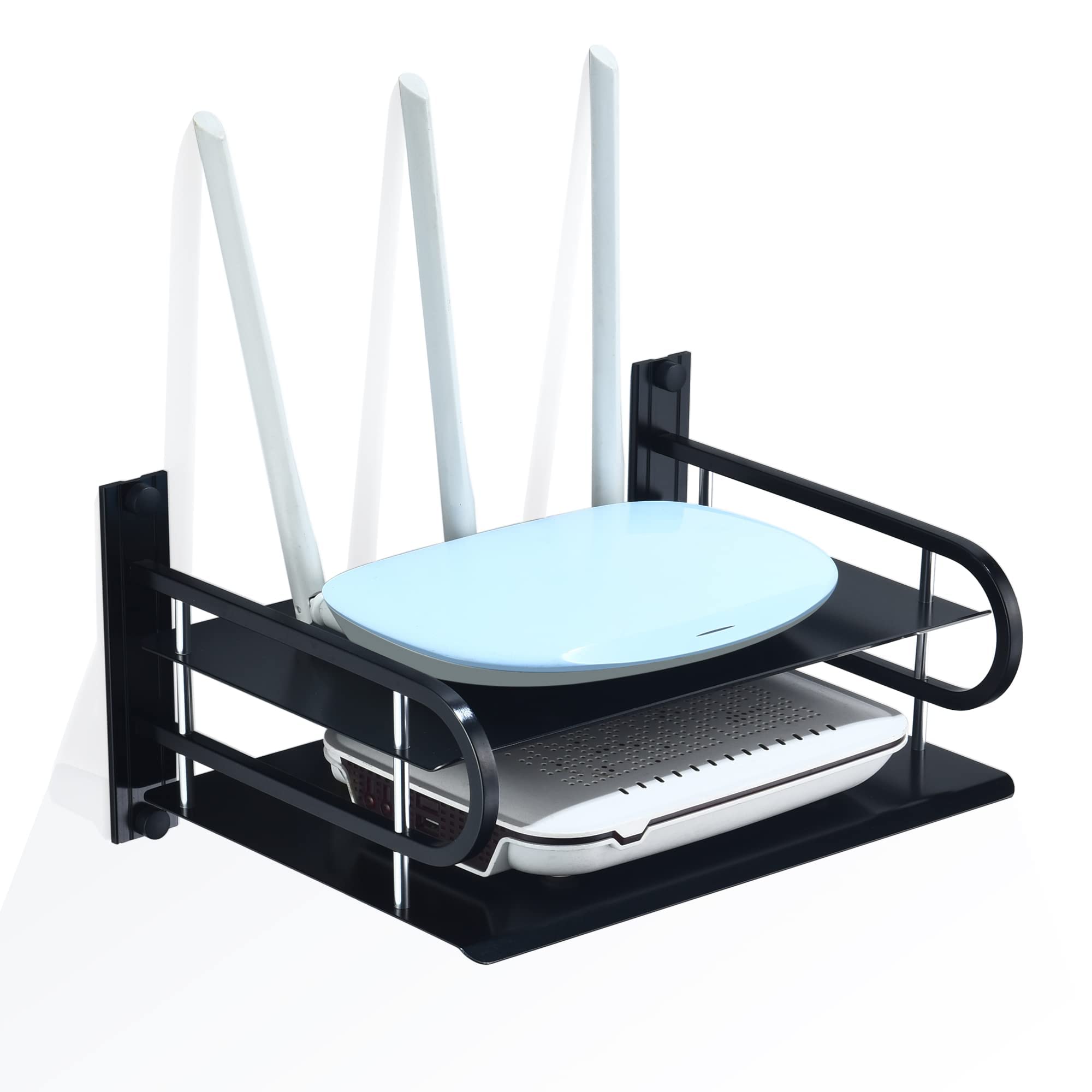 Cable TV Box Bracket Projector Wall Shelf, Floating Shelves For Electronic Devices Such As Router, Modem, TV Box, Media Boxes, Sky Box, Speaker, Game Console. 