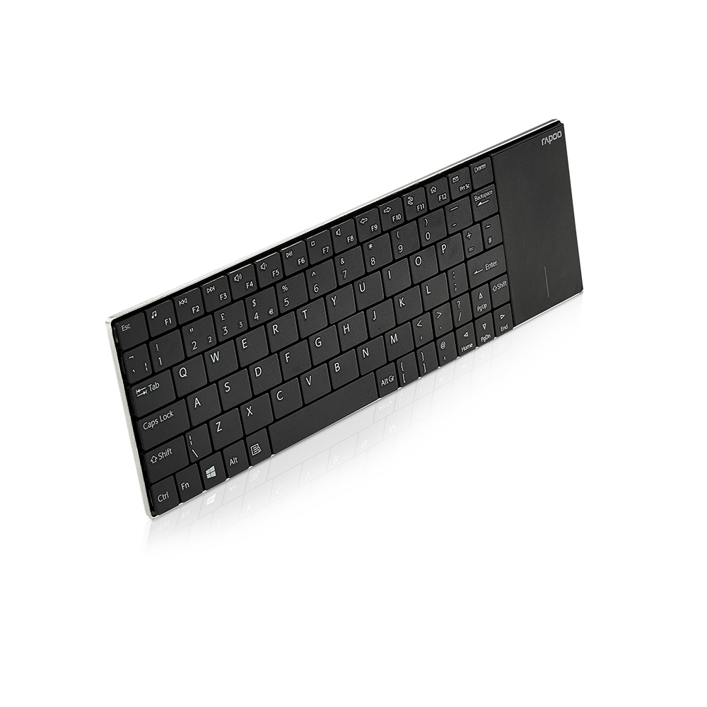 Rapoo E2710 2.4G Wireless Touch Pad Multimedia Keyboard Ultra-slim design Integrated Touchpad Up to 6 months battery life. 