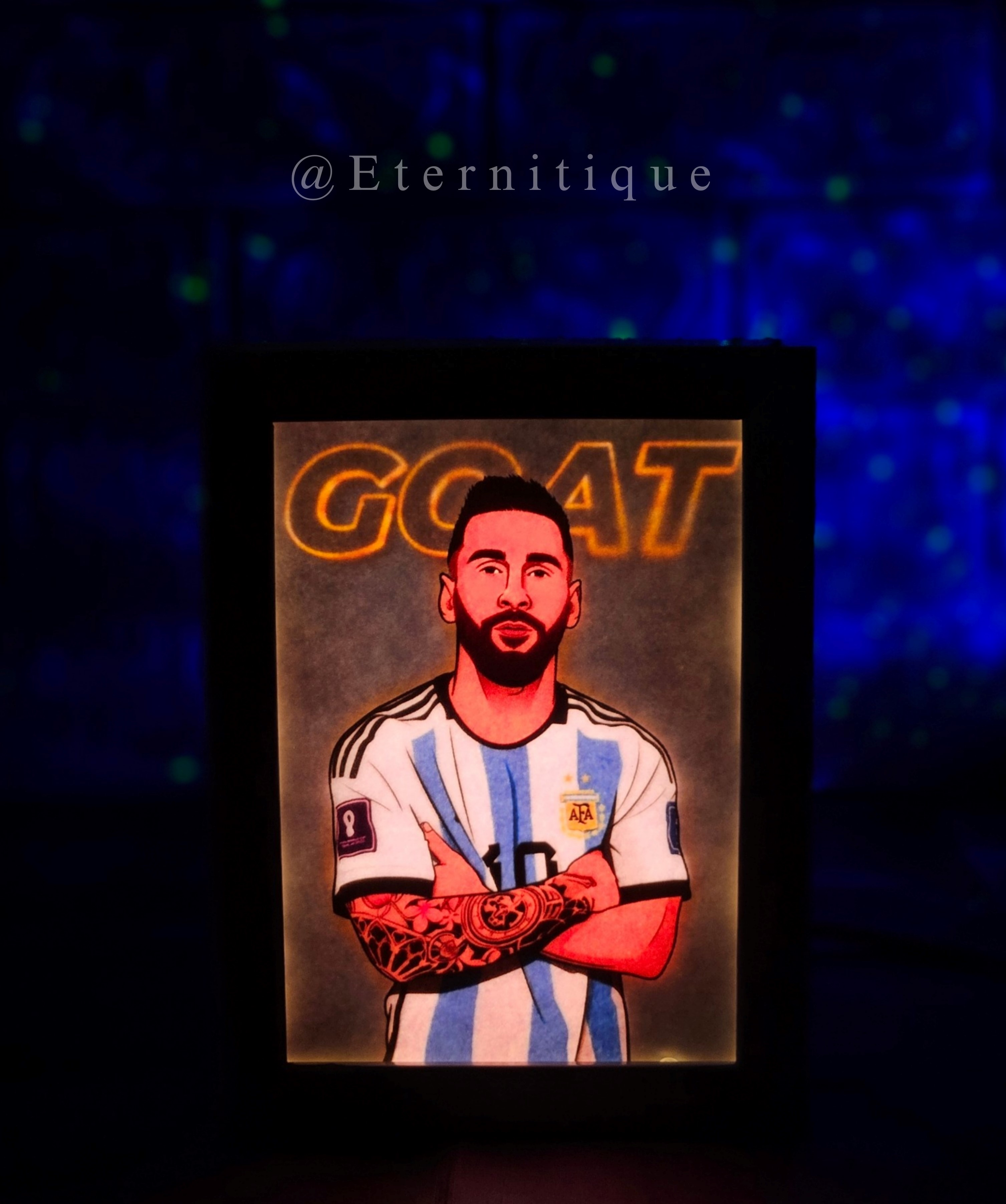 Lionel Messi GOAT Edition Light Box Frame | Messi | Frames | Lightbox | Gifts | Leo Messi. 
