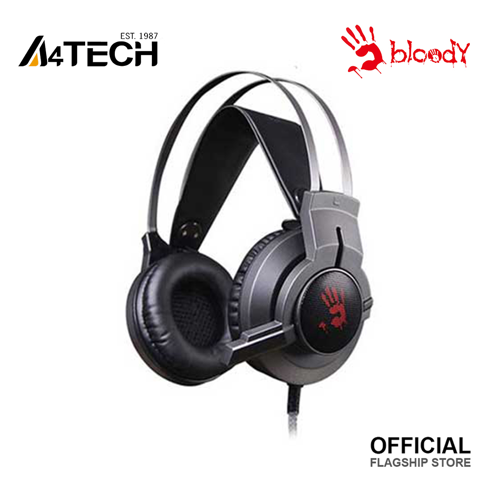 A4tech Bloody G437 Glare Virtual 7.1 Gaming Headphone - Noise-Canceling Mic - 7 Neon Colors Rotating - Black. 