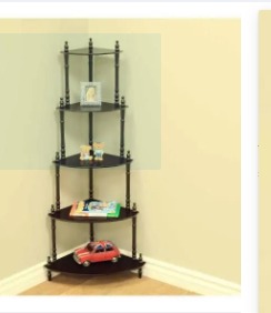 5 layer partex corner(golden border) shelf for home decore
