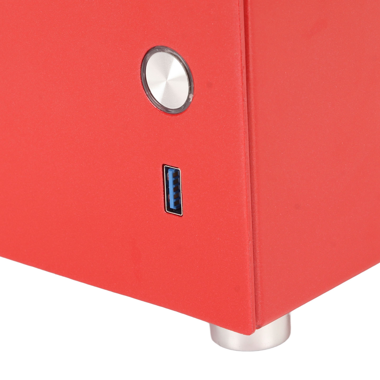 Mini ITX Case Aluminium Alloy Side Vents Anti Slip Foot Pad Fast Cooling Mini PC Case for HTPC Desktop 100‑240V. 