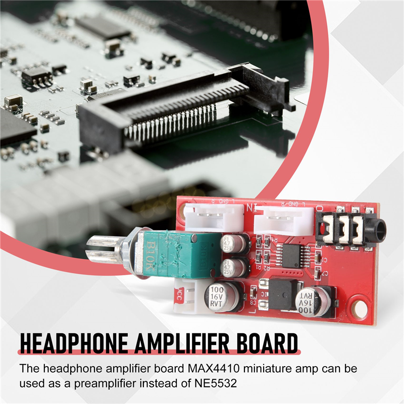 Headphone Amplifier Board MAX4410 Miniature Amp Can Be Used As a Preamplifier Instead of NE5532. 