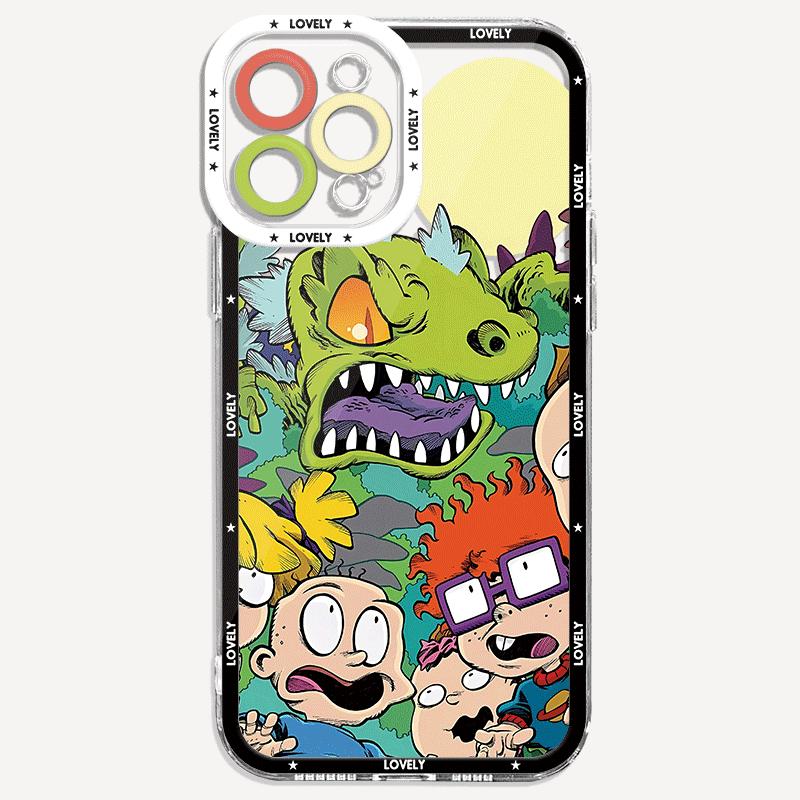 Movie R-Rugrats Reptar Phone Case for iPhone 11 Pro XS X XR 8 Plus 12 Mini 7 6S SE 11 Pro 14 Pro Max 13 14 15 Pro Max 13 Cover. 
