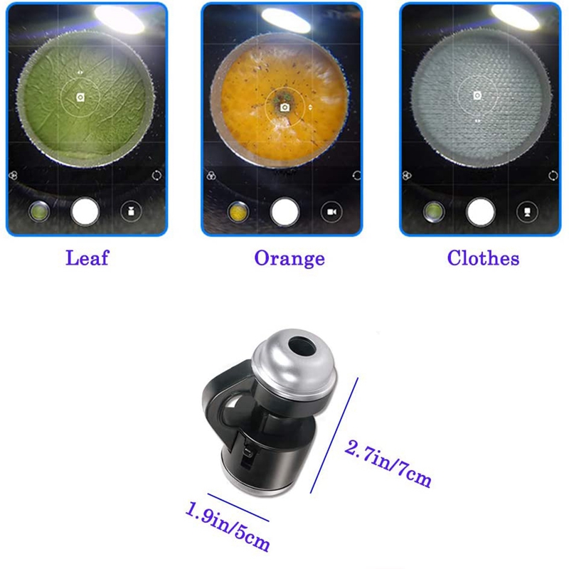 New 30x Zoom Bright Led Microscope Magnifier Clip-On Cell Phone Mobile Phone Camera Lens For Smartphone Inspection Tool. 