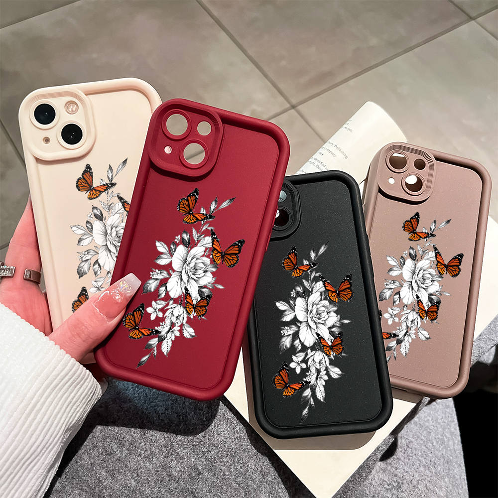 UCUC for Vivo S1 Pro V15 V23E V27E V29 V23 V25 V27 Pro 5G V5 V11i Y67 Back Cover White Flower Butterfly Ladder Camera Soft Rubber Phone Case. 