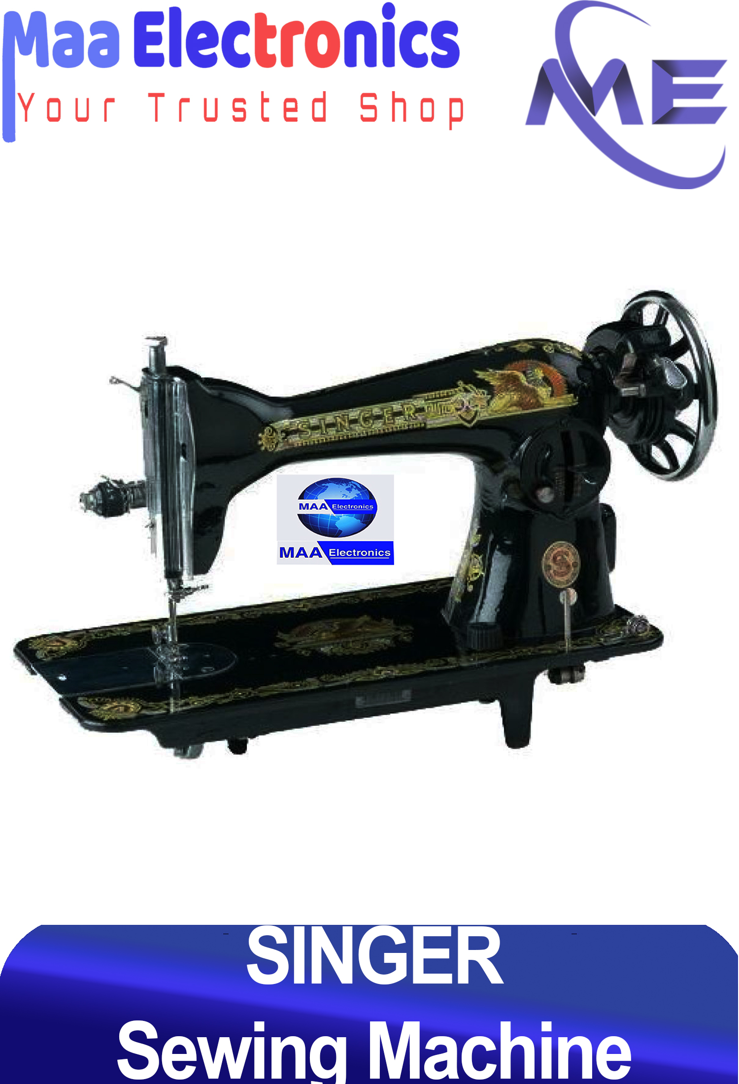 15CH1 Singer Sewing Machine full set with wooden cover