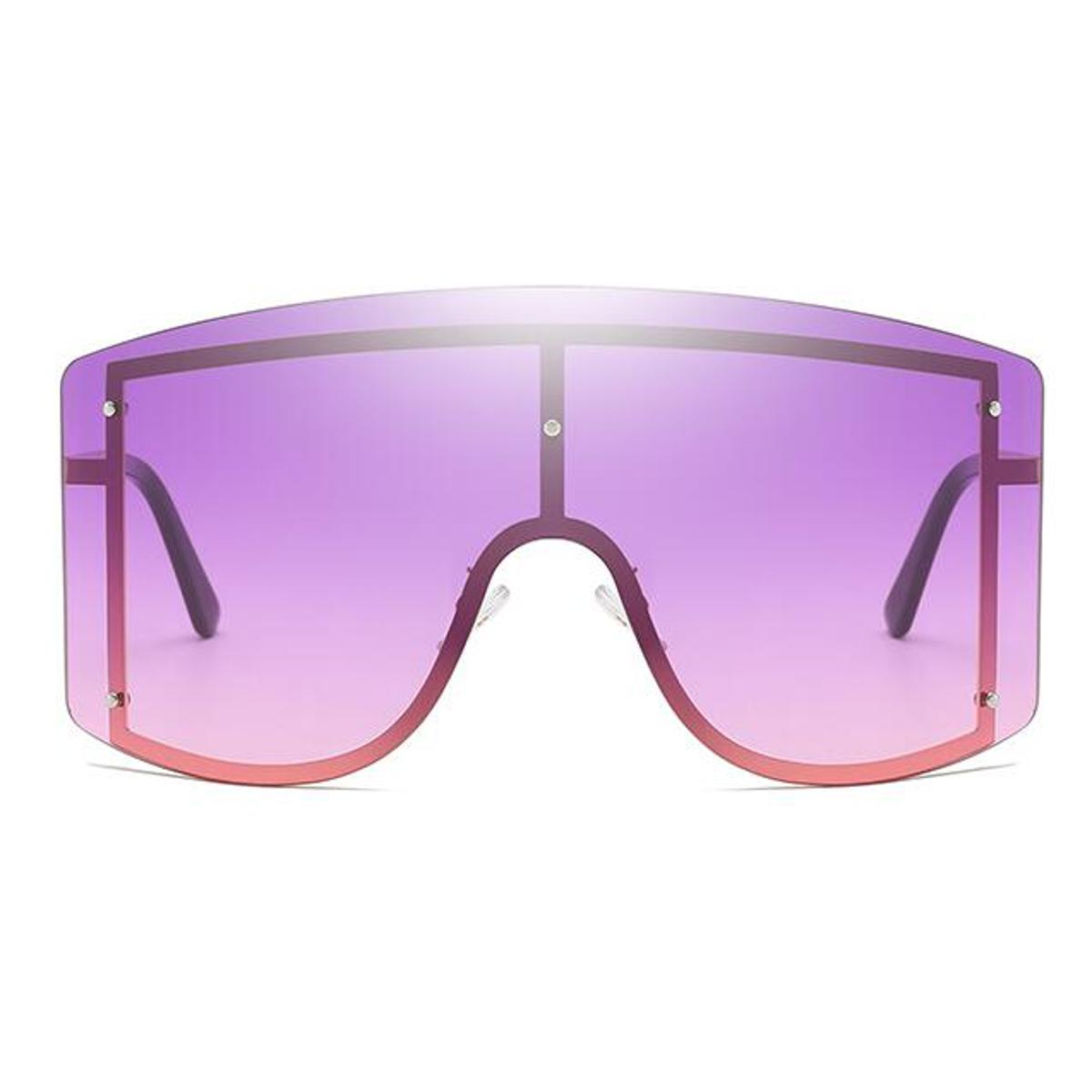 【happy one】purpleBig Square Frame Women Colorful Personality Trend Gradient Sun glasses Men Yellow Oversized Eyewear