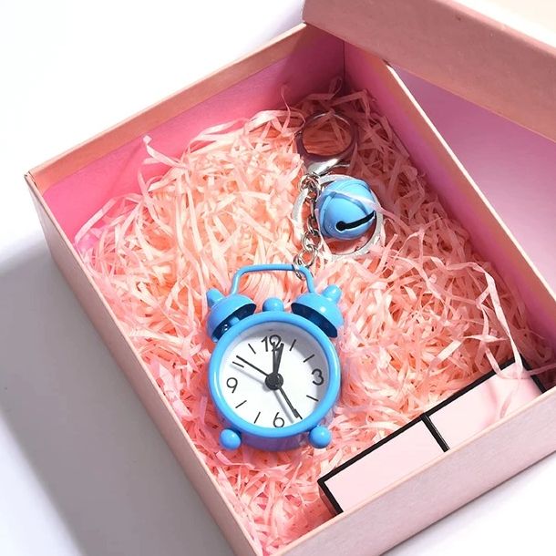 1 Pcs Mini Alarm clock key chain pendant creative car Ladies Bag key Ring small gift - Key Ring. 