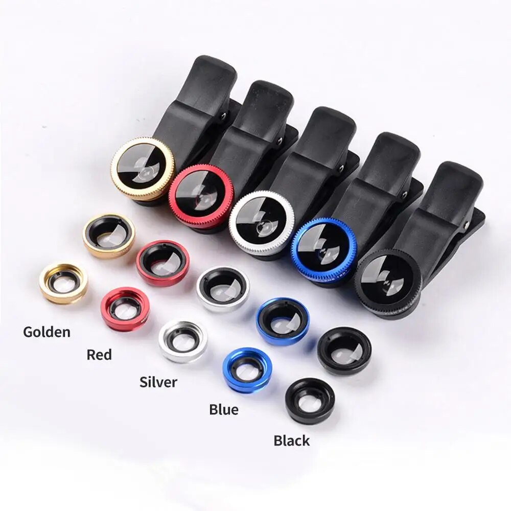 【Lejia】BGNing 3-in-1 Angle Fisheye Camera Kits Mobile Phone Fish Eye with Clip for All Cell Smarphones