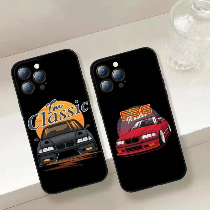 M3 E36 Power Maglietta Camiseta Oldtimer Car Dtm Phone Case for Iphone 14 12 11 13 15 Pro Max X XR 14 15 8 7 Plus Phone Covers. 