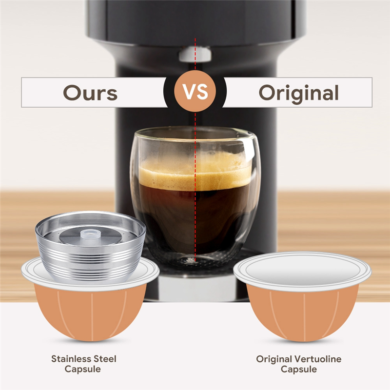 1Set Replacement Parts for Nespresso Vertuo Next Reusable Capsule Vertuoline Refillable Coffee Filter. 