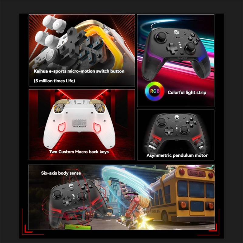 GameSir Cyclone 2 Wireless Controller for Nintendo Switch, IPhone, Android Bluetooth Gamepad with Hall Effect Sensors. 