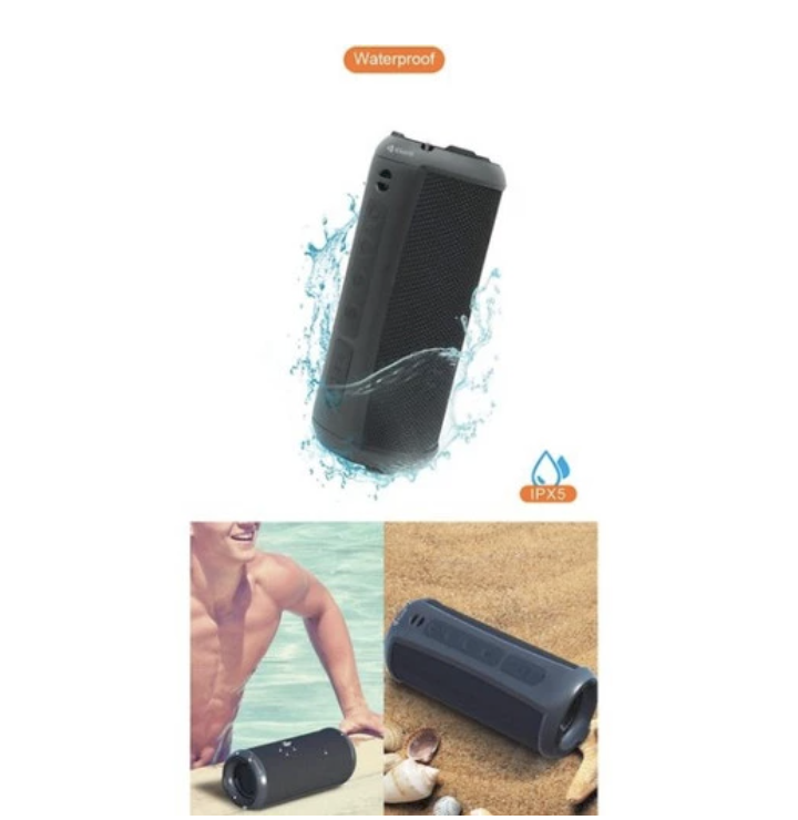 KISONLI Q5S Waterproof Bluetooth Speaker Portable Dual Bass Support FM Radio, TF, AUX. 