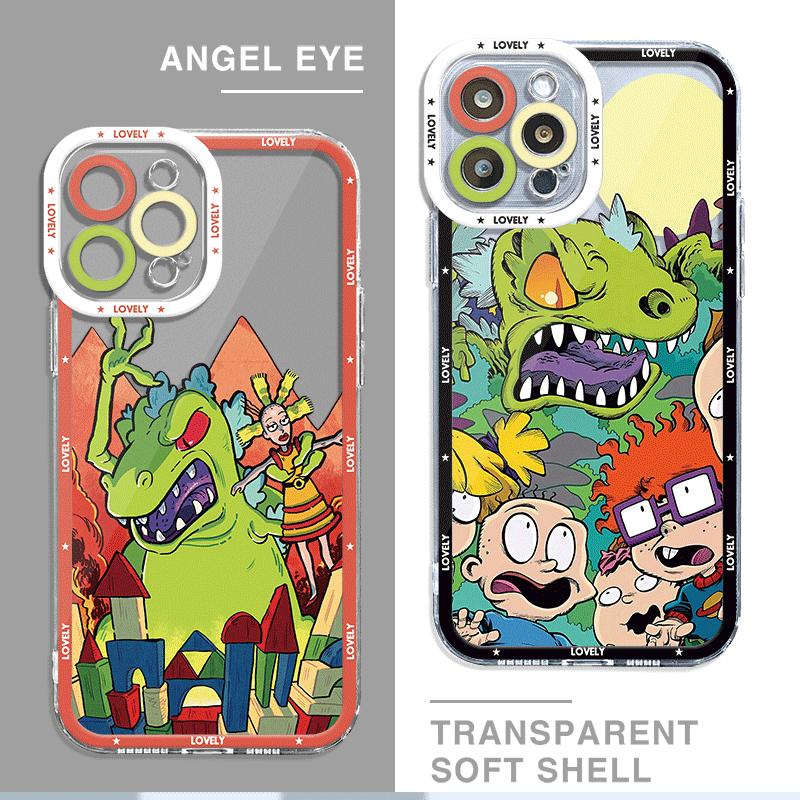 Movie R-Rugrats Reptar Phone Case for iPhone 11 Pro XS X XR 8 Plus 12 Mini 7 6S SE 11 Pro 14 Pro Max 13 14 15 Pro Max 13 Cover