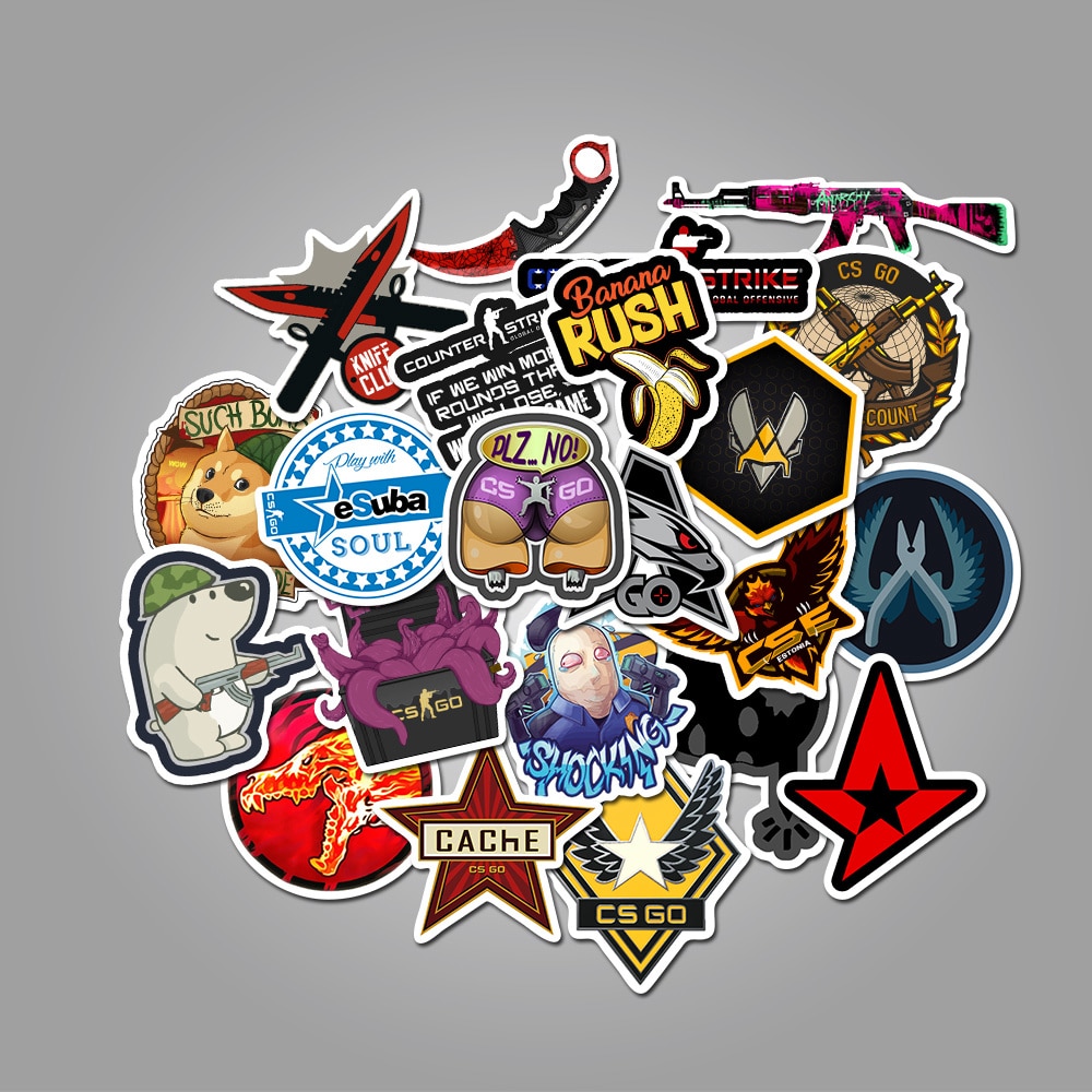 【happy one】50Pcs/pack CS GO Stickers Motorcycle Game Sticker Laptop Funny Graffiti Stickers Mixed Waterproof Decals. 