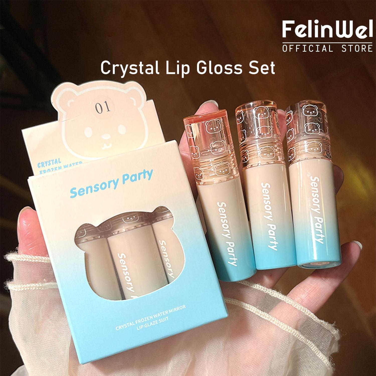SENSORY PARTY - 3 PCS Lip Gloss Set Matte or Glitter Set High Pigmentation Long-lasting Lightweight. 