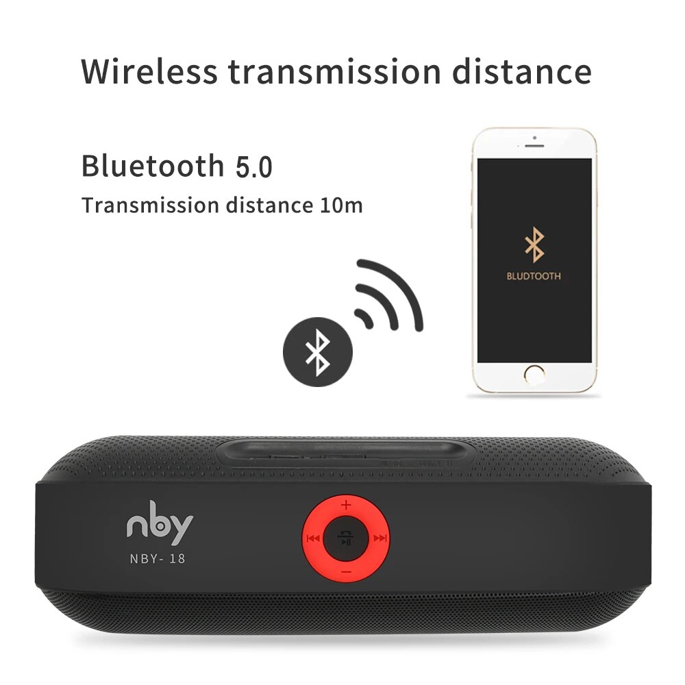 NBY 18 Portable Bluetooth Speaker Mini Wireless Speakers 3D Stereo Music Surround Support TF Card FM Radio Subwoofer Loudspeaker. 