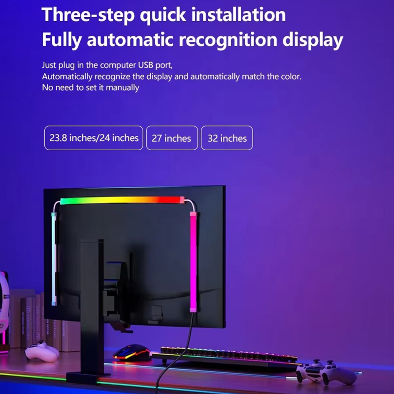 Skydimo Color Music Game Sync 24 Screen Gaming Amosphere Ambient Smart TV Monitor LED Strip Backlight Light for Computer Screen. 