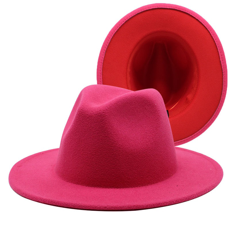 New Orange with Red Bottom Fedora Hats 