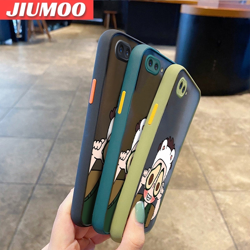 JIUMOO For OPPO A5 2018 OPPO A3s OPPO A12E Realme C1 Case Cartoon Cute Avocado Girl Thin Frosted Transparent Cover Lens Camera Protect Edge Full Cover Casing Hard Cases. 