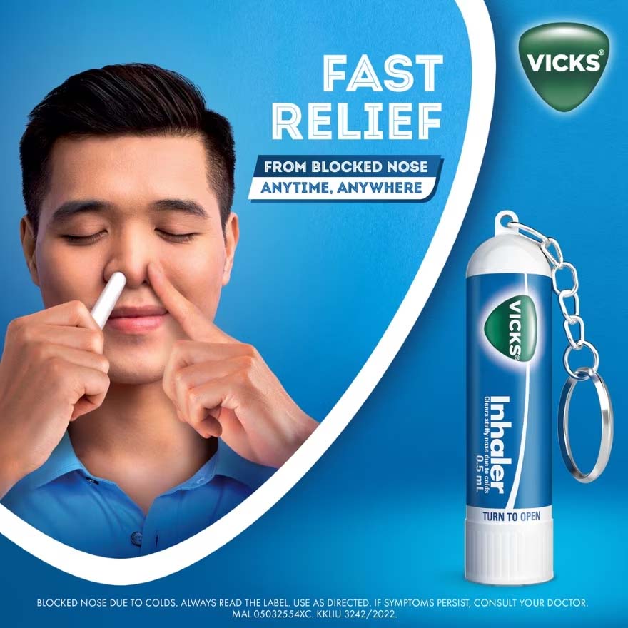 Vicks Nasal Inhaler 0.5ml with Keychain. 