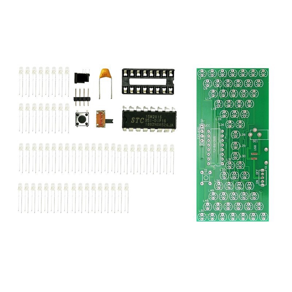 5V Electronic Hourglass DIY Kit Precise Analog Electronic Hourglass Kit with LED Lamp Double Layer Board 84X40mm. 