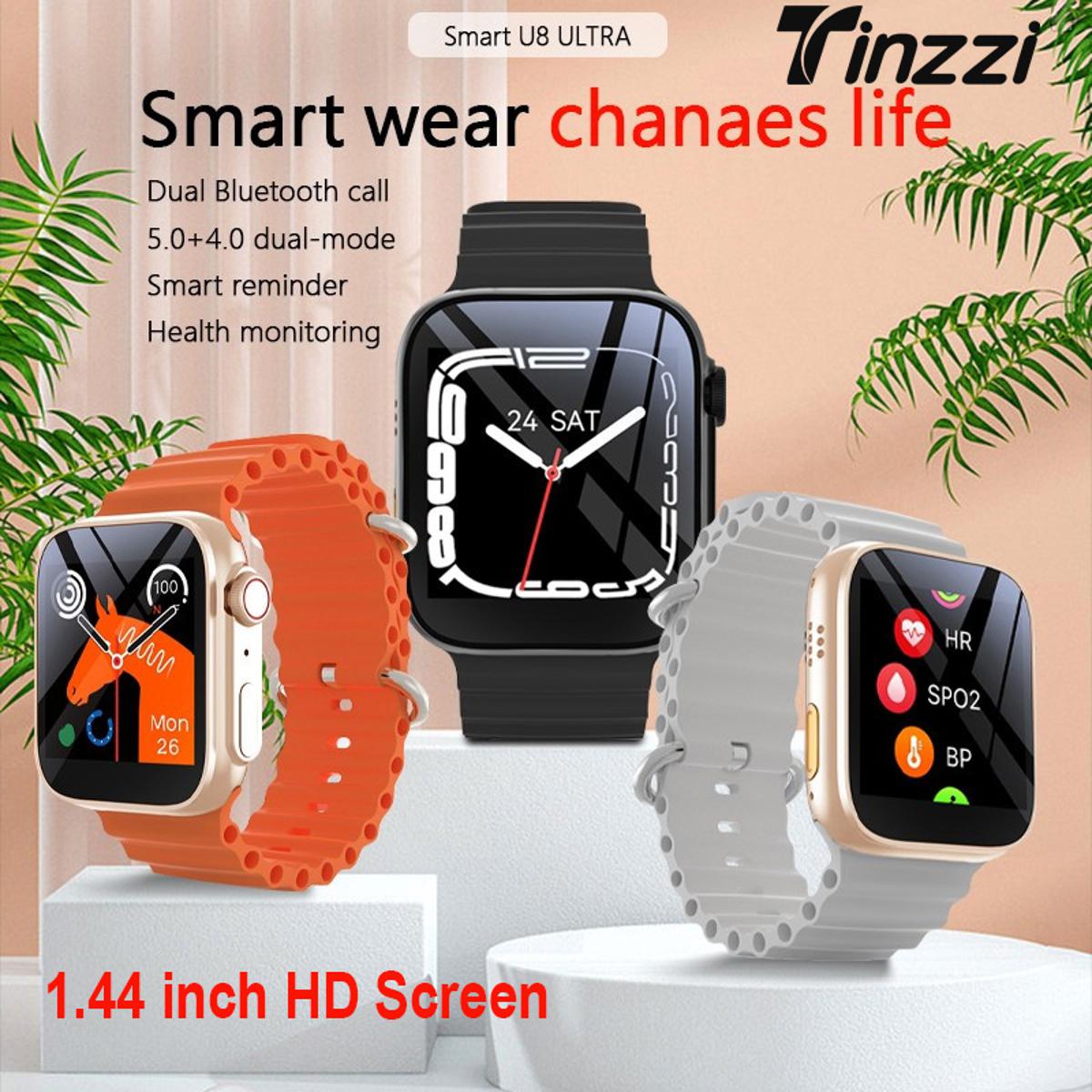 1.44 inch HD Touch Screen U8 Ultra Smart Watch Heart Rate Sleeping Monitoring Bluetooth Call Smartwatch Multi-sport Modes Smartband