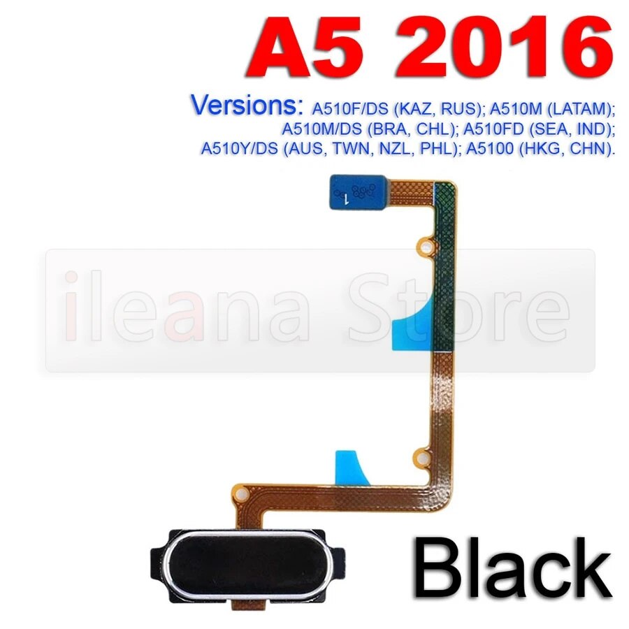 For Samsung Galaxy A3 A5 A7 A8 2016 2017 2018 A520 A710 A720 A750 Original Home Button Touch ID Fingerprint Sensor Flex Cable. 