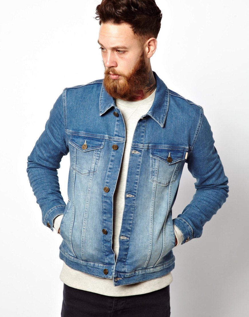 mens skinny fit denim jacket