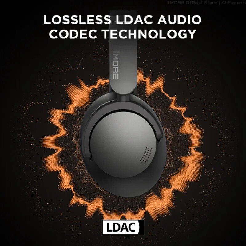1MORE Sonoflow HC905 Wireless Bluetooth Active Noise Canceling Headphones, Hi-Res LDAC 70H Battery, Connect 2 Devices, 5 Mic. 
