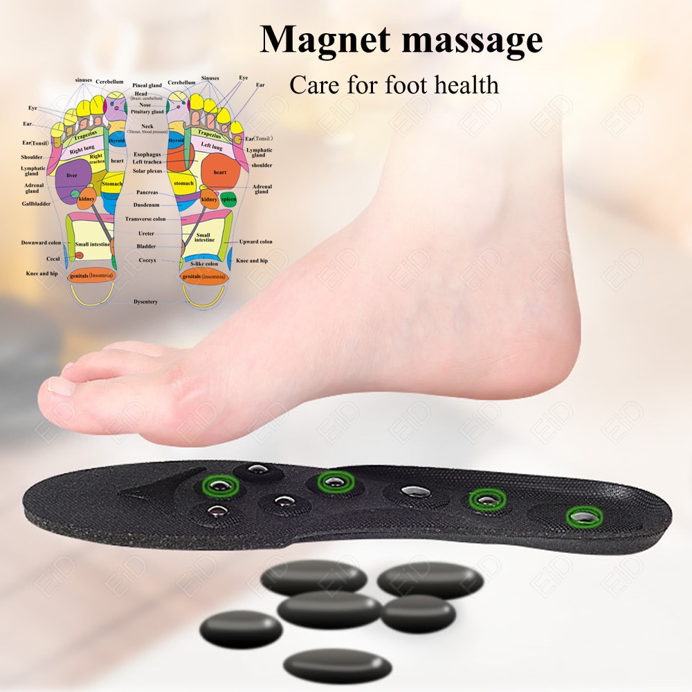 EiD Big Magnets Foot Massage Magnetic Insoles Feet Massage Physiotherapy Therapy Acupressure Slimming Insoles for Weight Loss. 