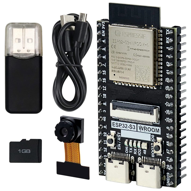 ESP32-S3 WROOM N8R8 Development Board ESP32-S3-WROOM CAM Board Compatible with for IDE, Onboard Camera Wireless