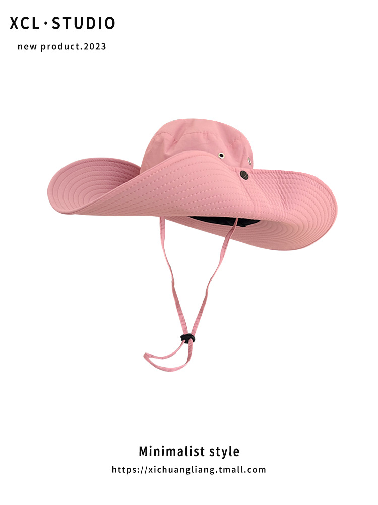 Pink western cowboy hat female sweet cool hottie outdoor hiking hat tide camping wild big brim sun hat hat