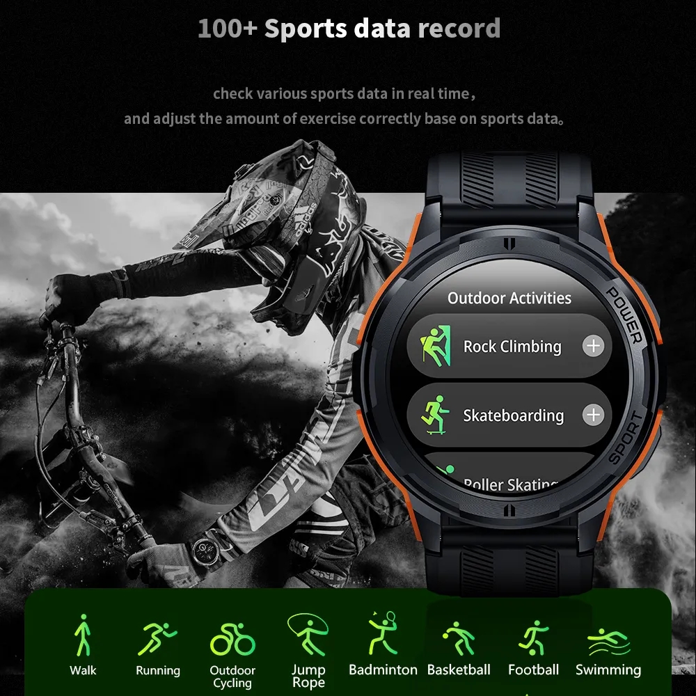 C25 Amoled Smart Watch Men's Waterproof Bluetooth Call 1.43-inch high-definition 466 * 466 screen 100+30 days of exercise. 