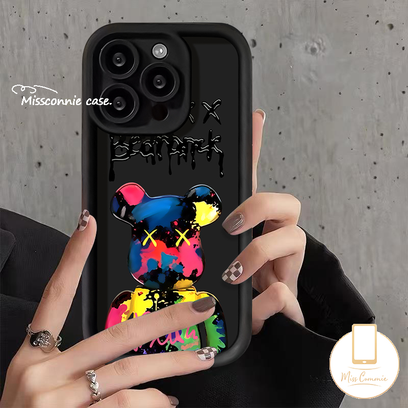 MissConnie Trend Brand Violent Bear Cool Phone Case for Redmi 9A 12C 12 9 A1 10C 9T 10A 9C NFC A2 Redmi Note 10 8 11 9 12 10s Pro Max Mi 12 11 Lite POCO M3 C55 X5 Fashion Bear Soft Cover. 