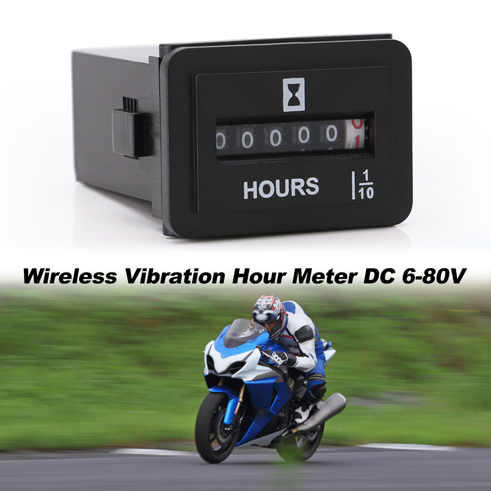 Wireless Vibration Hour Meter with LCD Display for Gas Diesel Engine Motors Lawn Mower Air Compressor. 