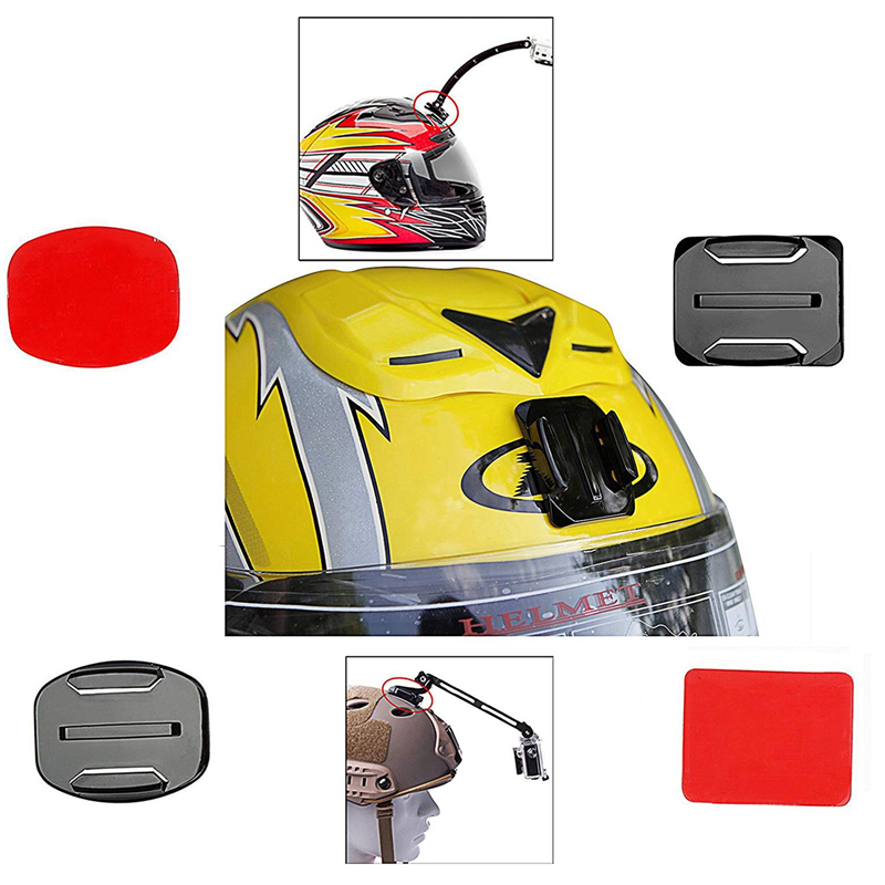 BRADOO Helmet Accessories Set 48X Surface Mounts + 48X Adhesive Stickers Sticker Pads for GoPro Hero 7/6/5/4/3+/3 Hero Session. 