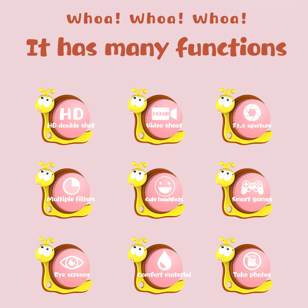 Kids Camera Hd 1080P Children Sports Camera 2.0 Inch Ips Screen Mini Camera Birthday Gifts For 3-12 Boys Girls