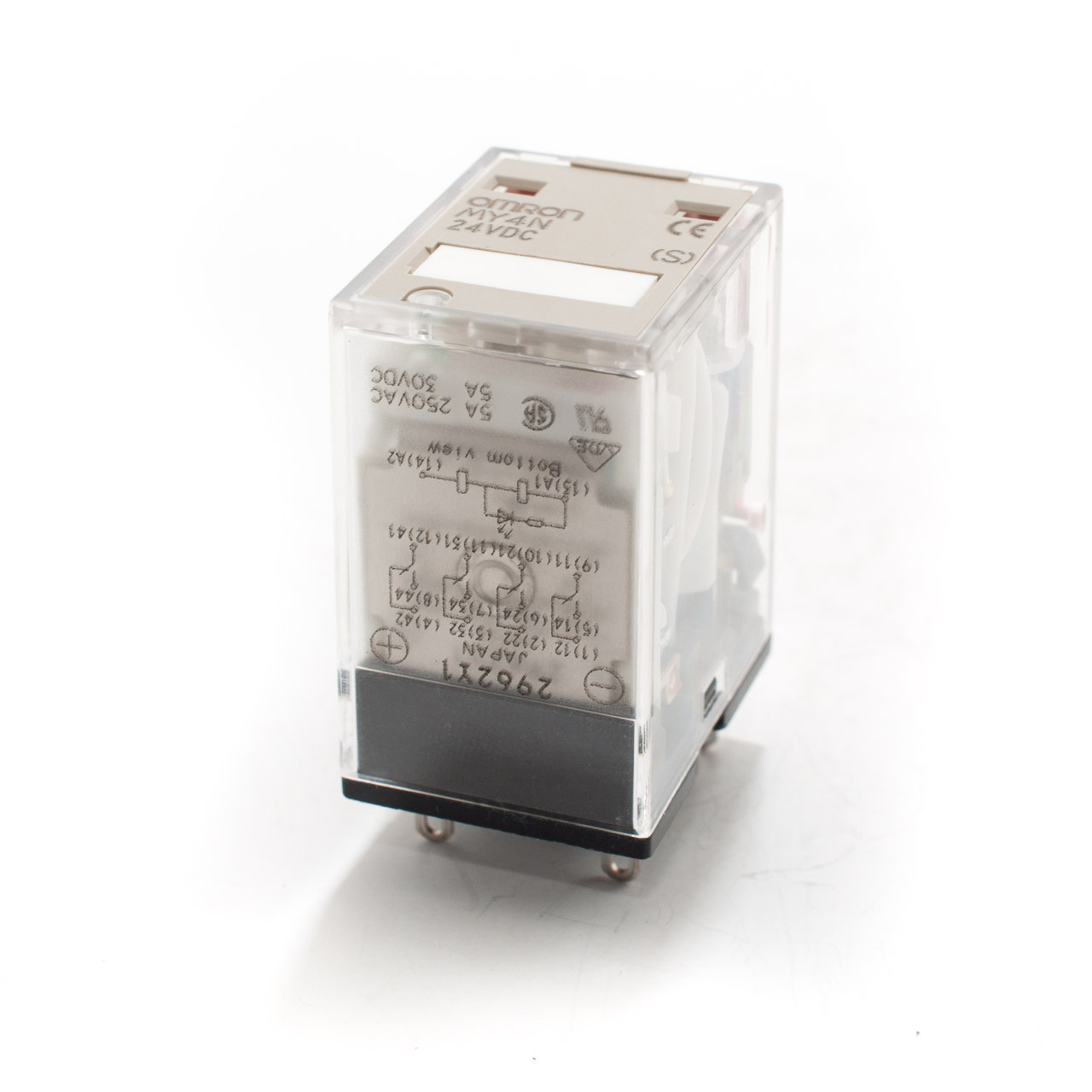Omron MY4N 4-Pole Miniature Power Relay with Plug-in Terminals and Operation Indicator