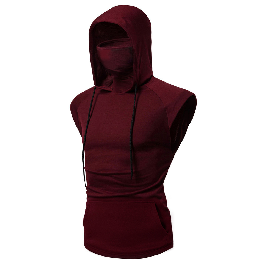 Ninja Mask Long Sleeved Hoodie Men Autumn Streetwear Large Open-forked Hip Hop Mens Sweatshirts Tops Gym Hooded Sudaderas Hombre. 