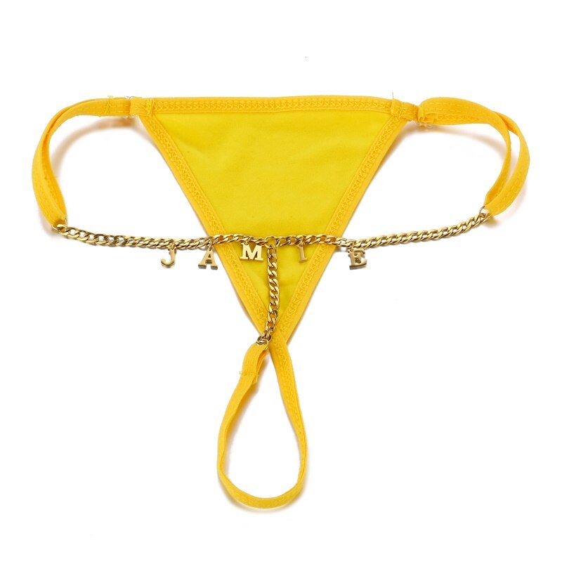 Custom G-String Thong Belly Chain Body Chain Jewelry Waist Chain Bikinis Body Jewelry DIY Name For Women Accessories Pantie. 