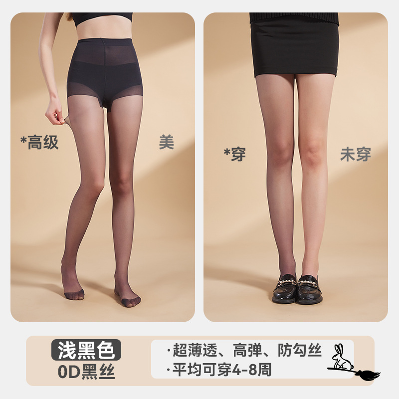 Black stockings, summer 0d, high translucent non-hook silk, spring and summer, ultra-thin women's anti-hook silk, durable polka dot air beauty socks