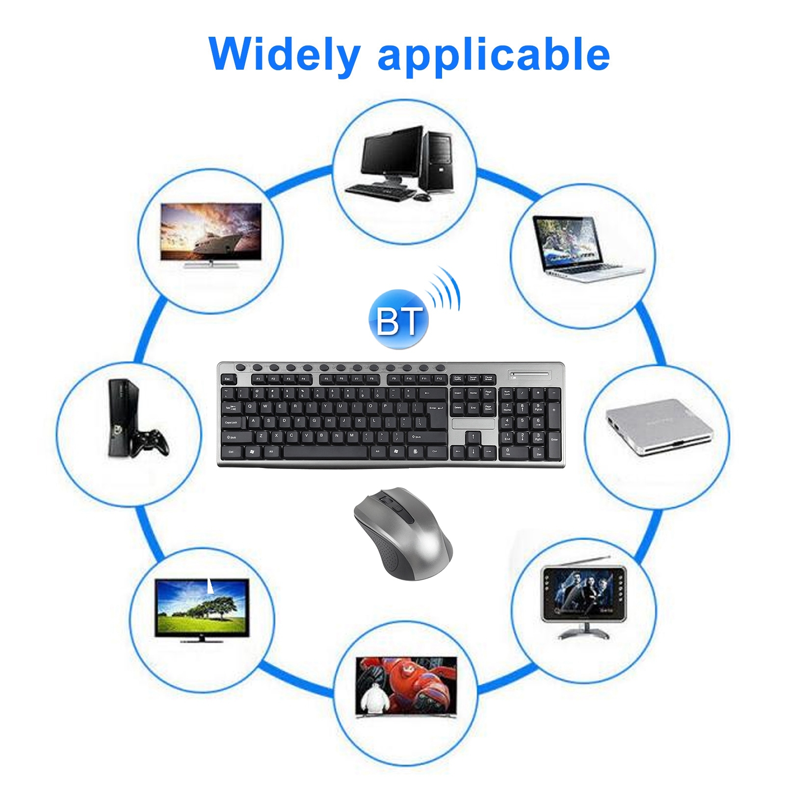 KB-6600 2.4Ghz Office Waterproof Wireless Keyboard Mouse Set. 