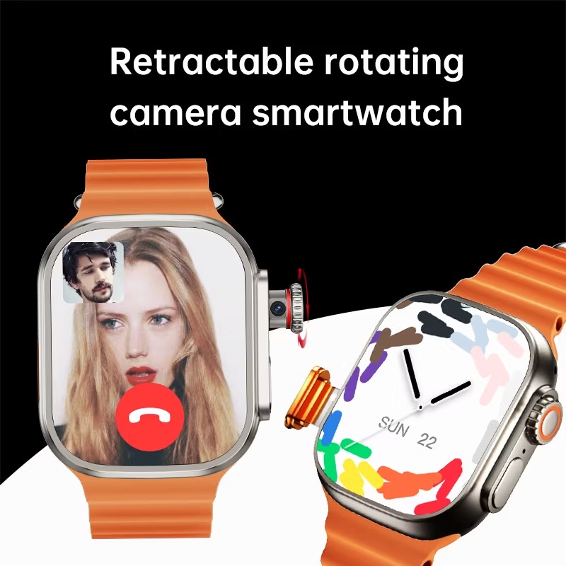 WS10 Ultra 5G Android Smart Watch 8GB RAM 128GB ROM Rotating Camera For Front And Rear 2.01 inch Big Display Playstore and Wifi Supported 4G/5G Sim Supported Video Calling Smartwatch Wisme WS10 Ultra. 