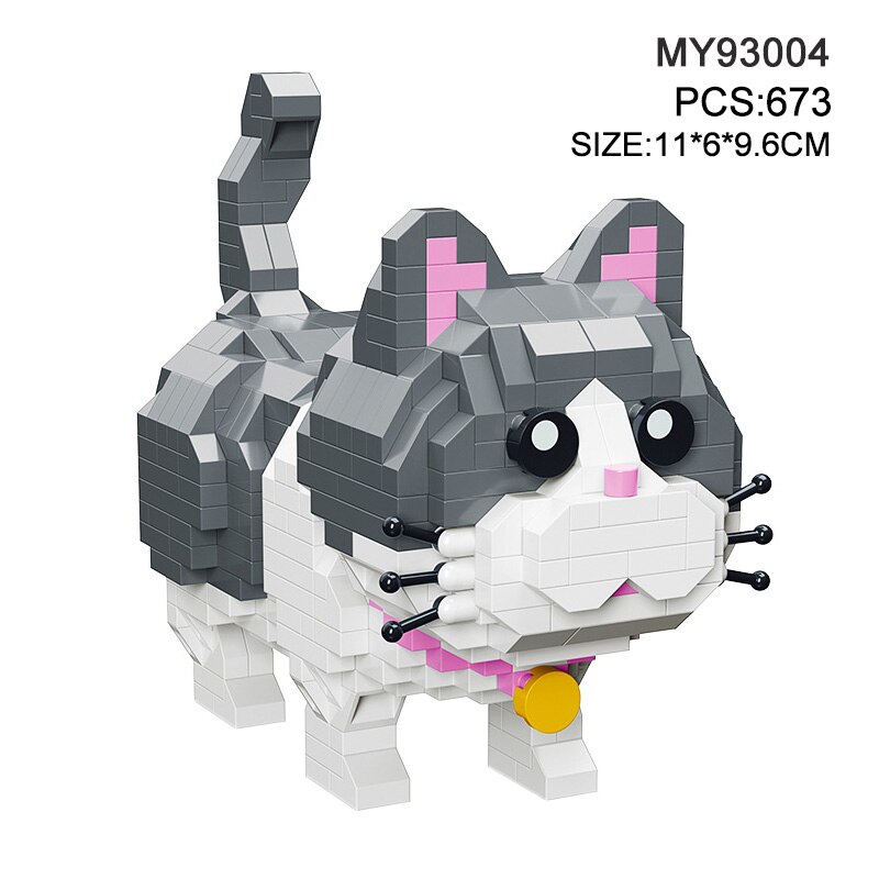 MOYU 673 PCS Cute Animal Cat Diamond Building Bricks Block DIY Mini Micro Building Block Set For Children. 