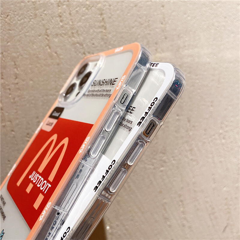 For Tecno Spark 20 Pro Case Cartoon Hamburger Coffee Pattern TPU Soft Fashion Shockproof Transparent For Tecno Spark 20 / Spark 20C Back Cover. 