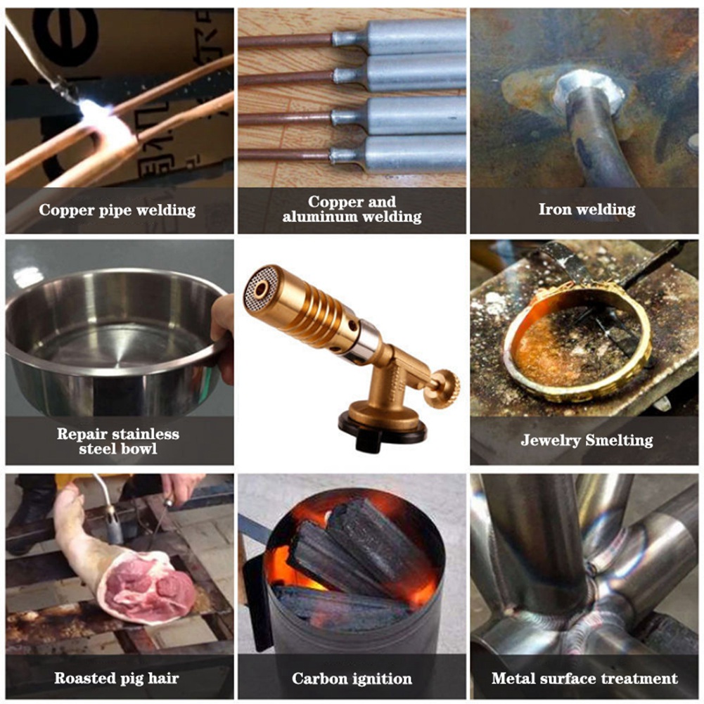Portable Gas Torch Blowtorch Copper High Temperature Welding Torch Brazing Solder. 