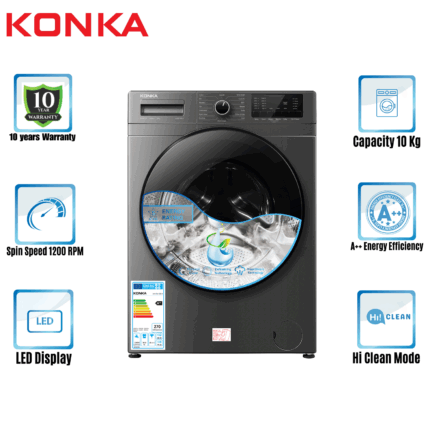 KONKA Washing Machine KG100-12B13 (10.0 KG) Front Loading Inverter with Free Delivery